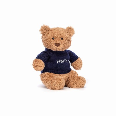 Jellycat Bartholomew Oso with Navy Jumper | TJQP-72641